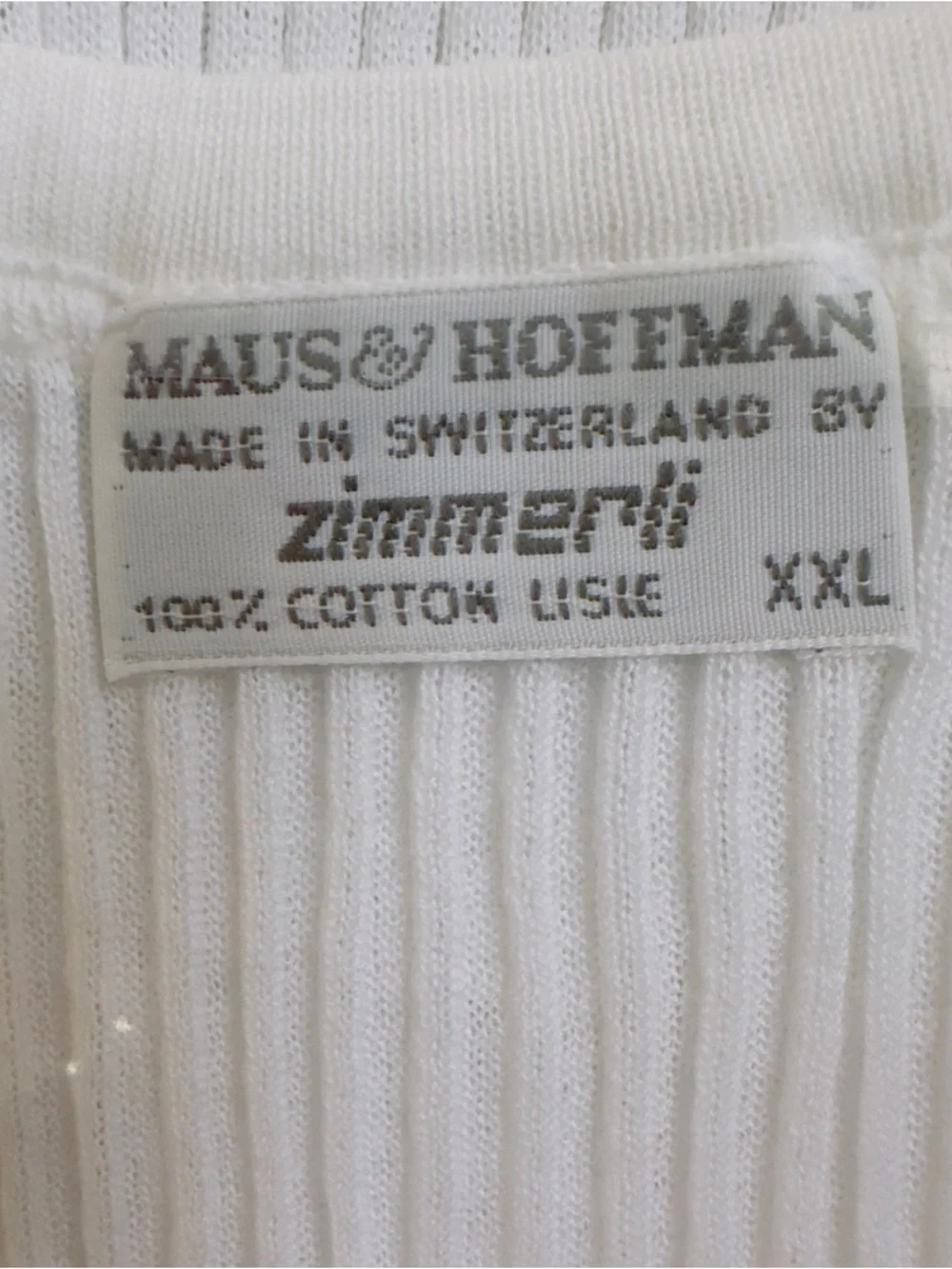 NWT Zimmerli of Switzerland Sleeveless Ribbed White Tank Top #207 Class 805 XXL - Picture 2 of 10